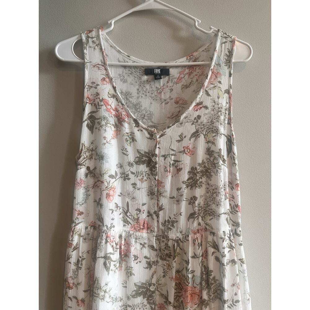 Frye Sleeveless Tank Midi Dress Size Medium Button Front Coastal Casual - Picture 2 of 13
